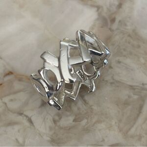 Tiffany & Co. Paloma Picasso Graffiti Love And Kisses Ring Sterling Silver